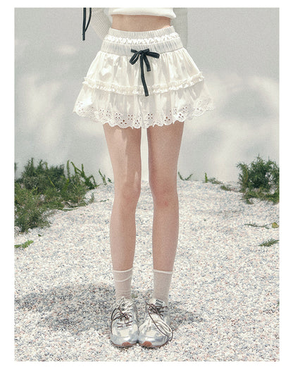 少也眼 "Spring Meadow Skirt" Soft White French Skirt 75683845