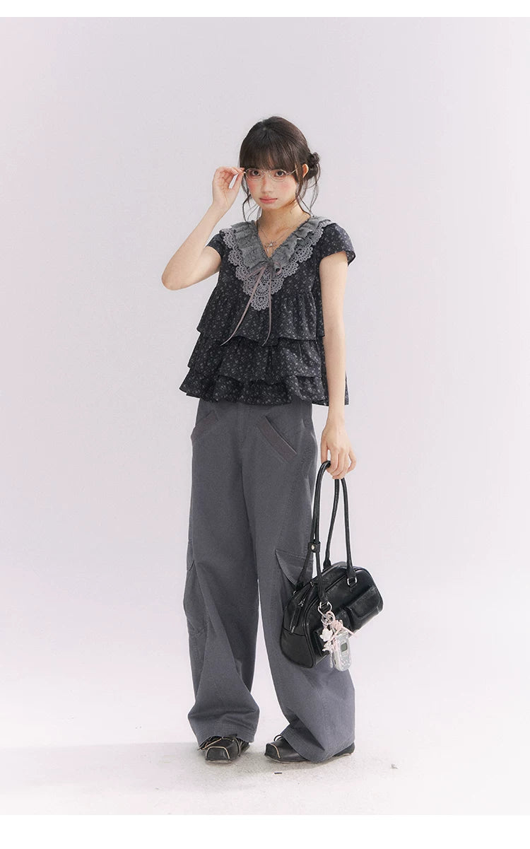 “Pear Shape Genius” Dusty Mauve Washed Cotton Cargo Pants