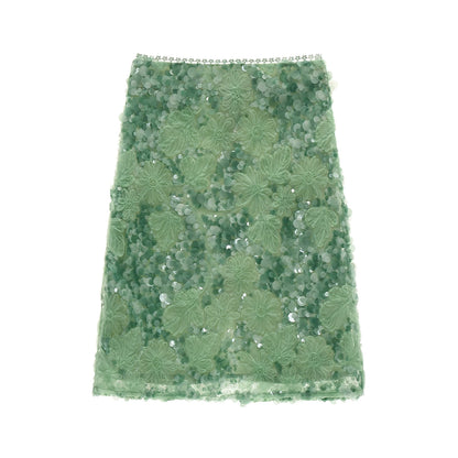 Mint Sequin Embroidered Midi Skirt