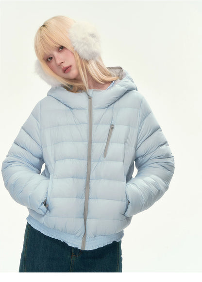 CAN - "Twilight Snow" Hooded 90% White Duck Down Puffer Jacket (Hibiscus Purple / Baby Pink / Water Blue)