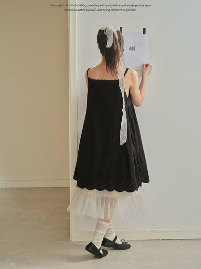 "Lace Whisper" Black Layering Lace Cami Top