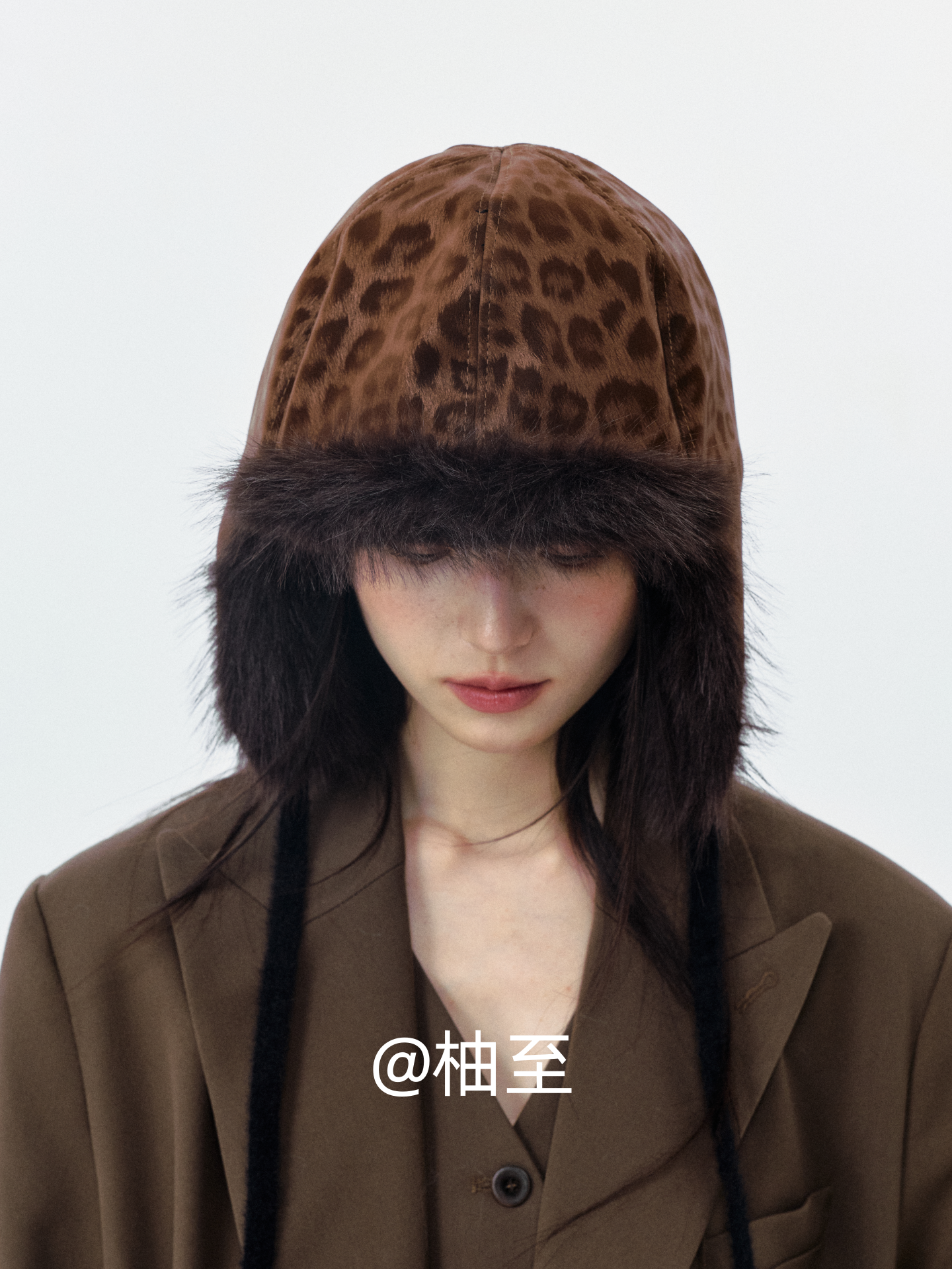 Mocha Brown Leopard Print Trapper Hat – Plush Ear-Flap Winter Hat