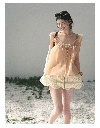 “Your Whisper” Lotus Mauve Babydoll Twinset Top