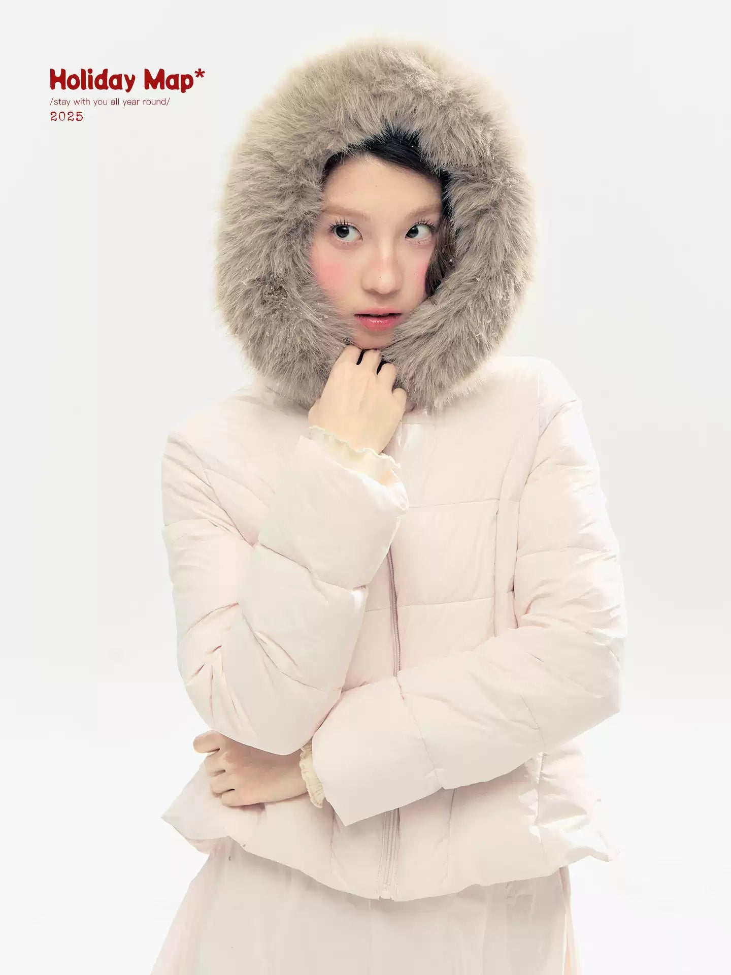 "Pink Bébé" Belle Pink Ballet Down Jacket & Quilted Bubble Mini Skirt Set