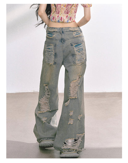 少也眼 “Everstreet" Ripped Straight-Leg Denim Pants 4763