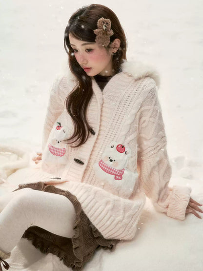 BIBIBENCY - Pink West Highland Terrier Knit Cardigan