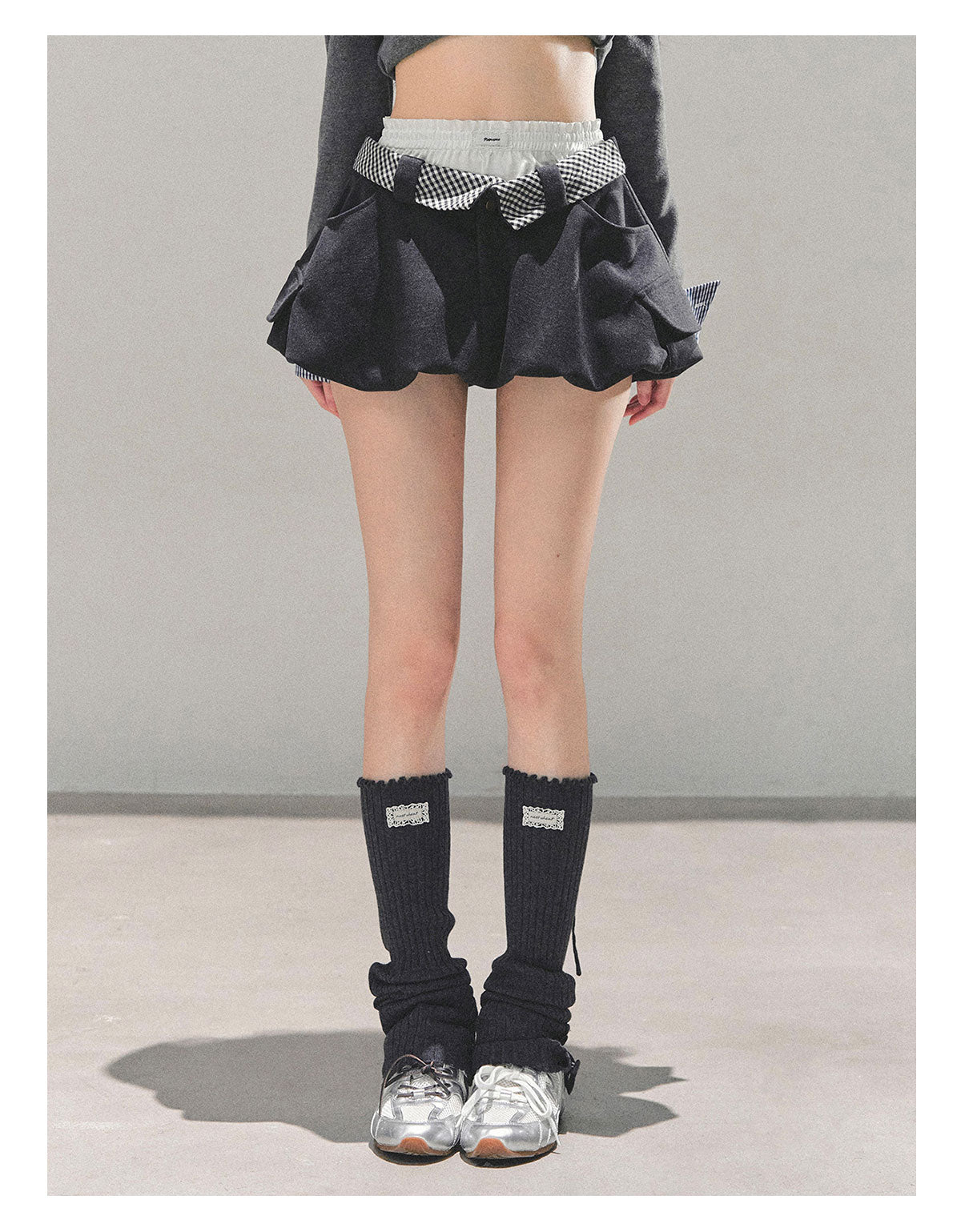 少也眼 “Footprints in the Snow” Winter Bubble Skirt - Gray 68451351
