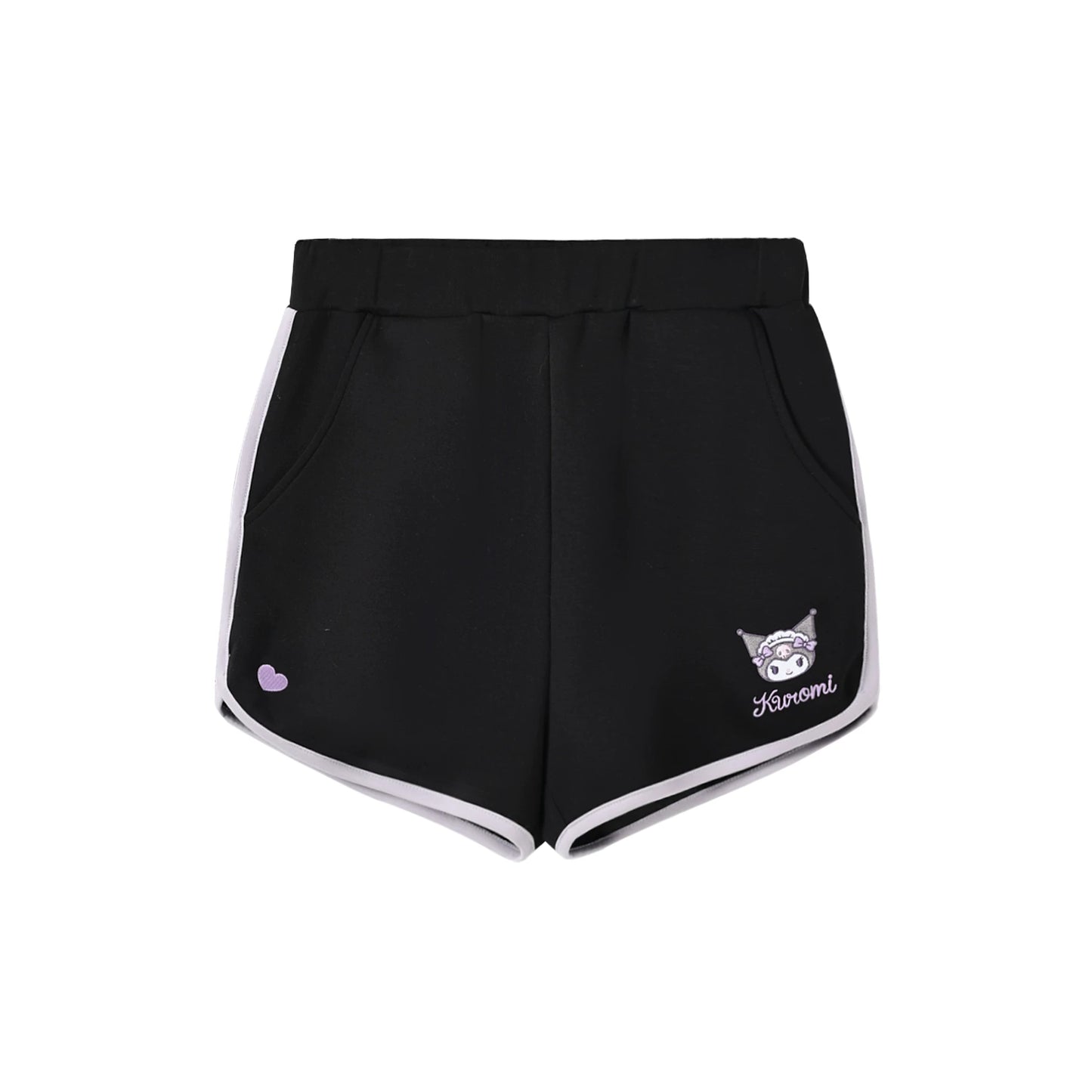 170726K "Midnight Track" Black & Purple Polo Athletic Set (Polo Athletic Top + Athletic Shorts)