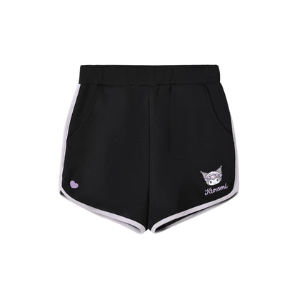 170726K "Midnight Track" Black & Purple Polo Athletic Set (Polo Athletic Top + Athletic Shorts)