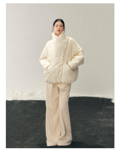 040126 "The Fluffiness of Snow" Down Jacket - Creamy Apricot White