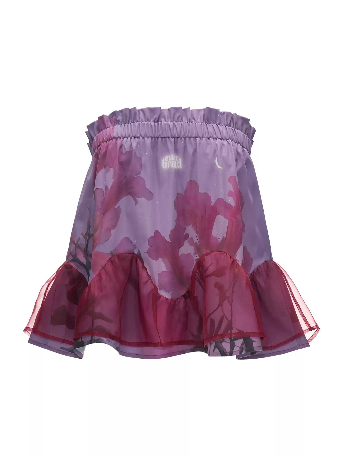 Moonlit Lavender Floral Mesh Tube Top WE929