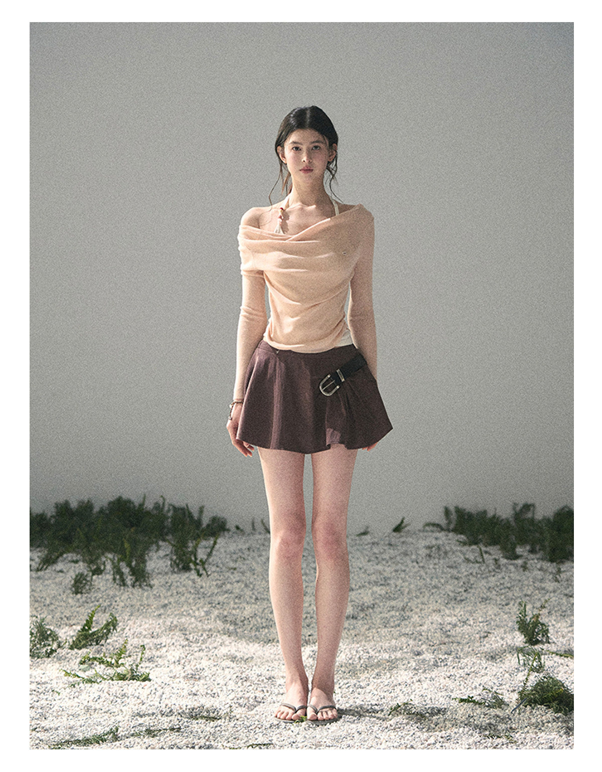 “Sugar Frost Diaries” Soft Mist Pink Layered Halter Top