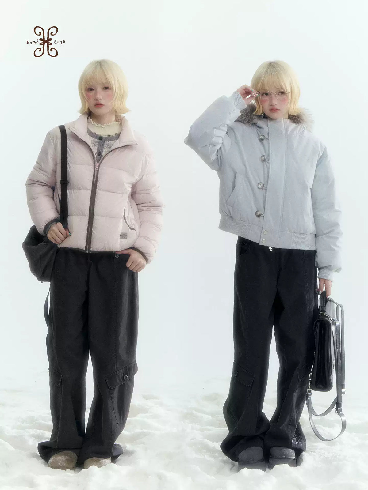 Horridale - Charcoal Gray Washed Cargo Barrel Leg Pants