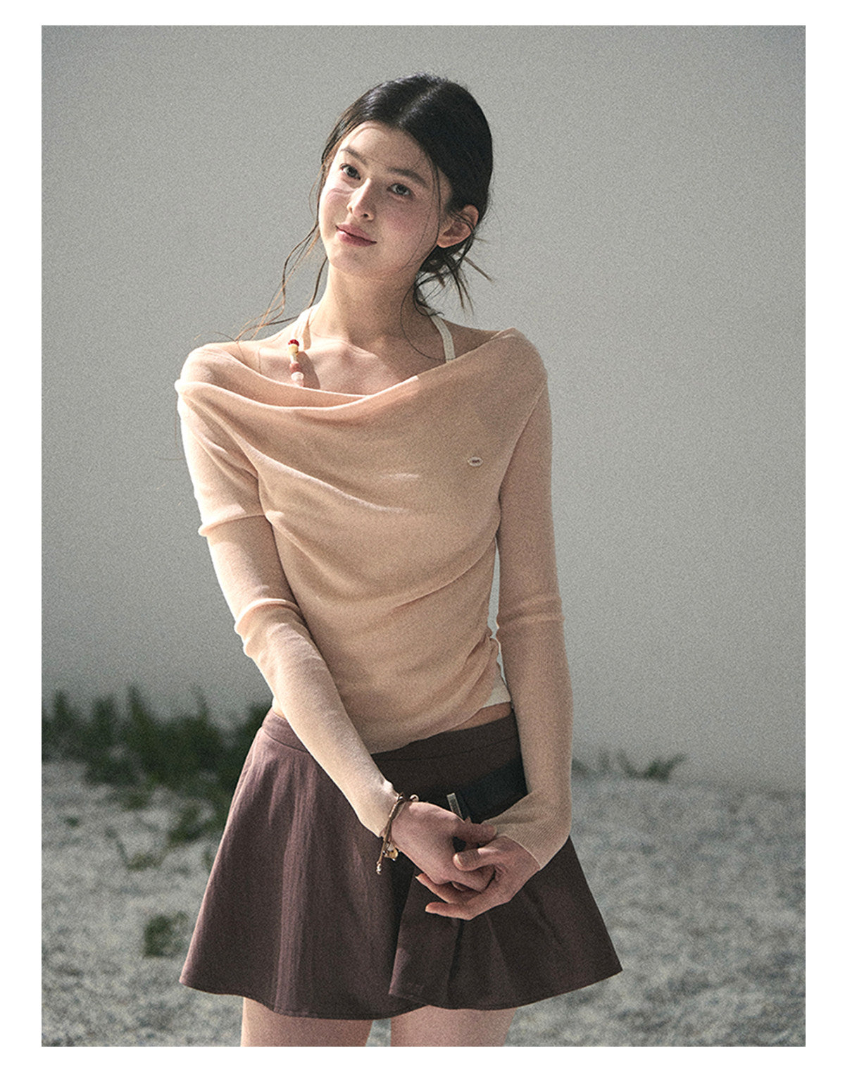 “Sugar Frost Diaries” Soft Mist Pink Layered Halter Top