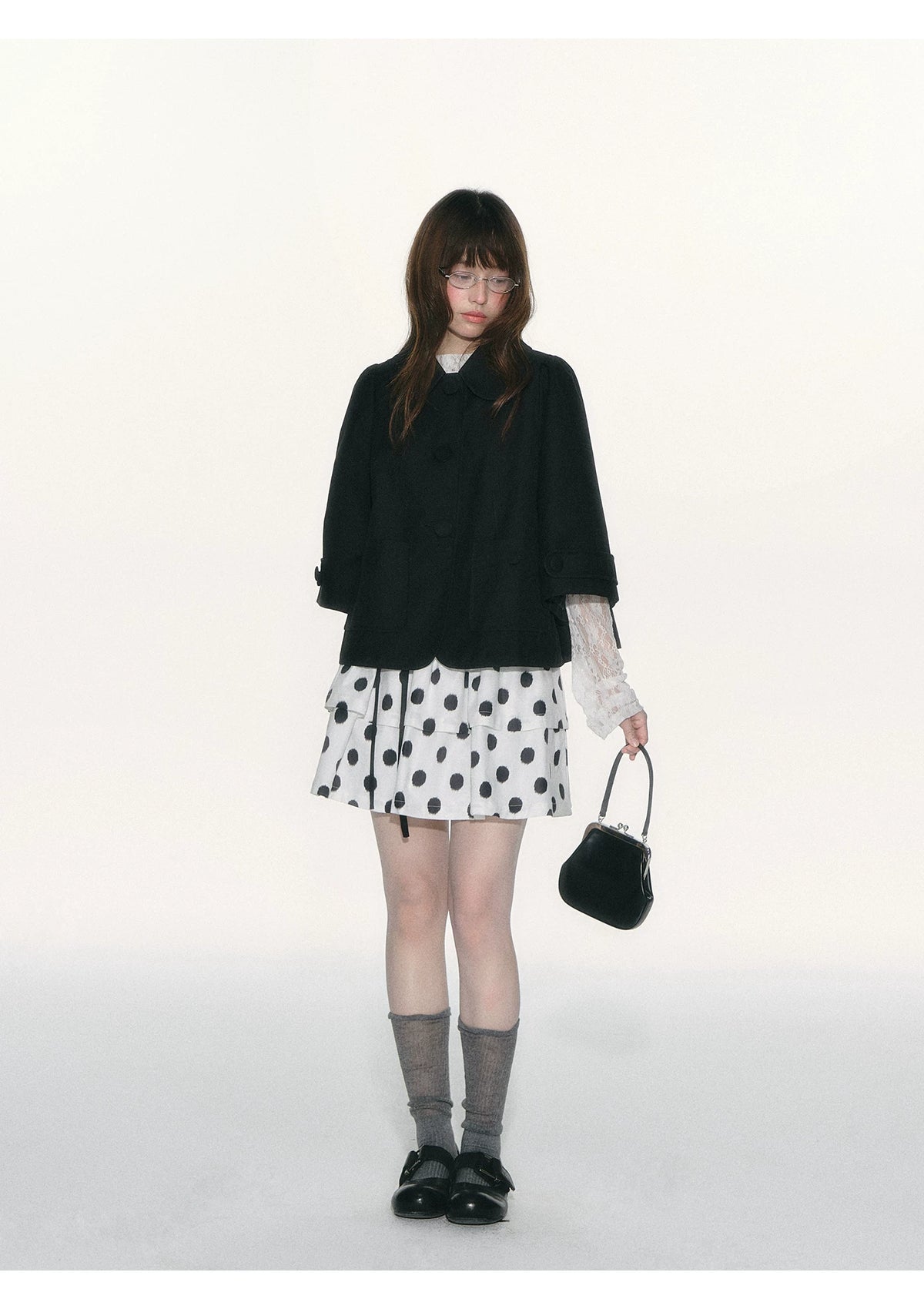JOVYLLE - Black Preppy Blazer & Skirt Set