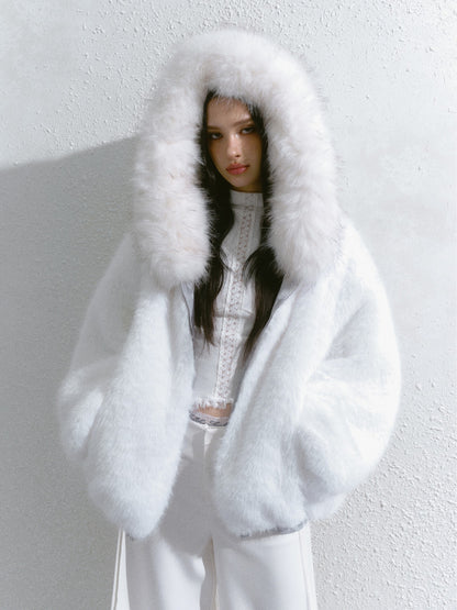 SALTHé盐茶 - Hokkaido Reversible Plush Hooded Jacket ST24D0918C