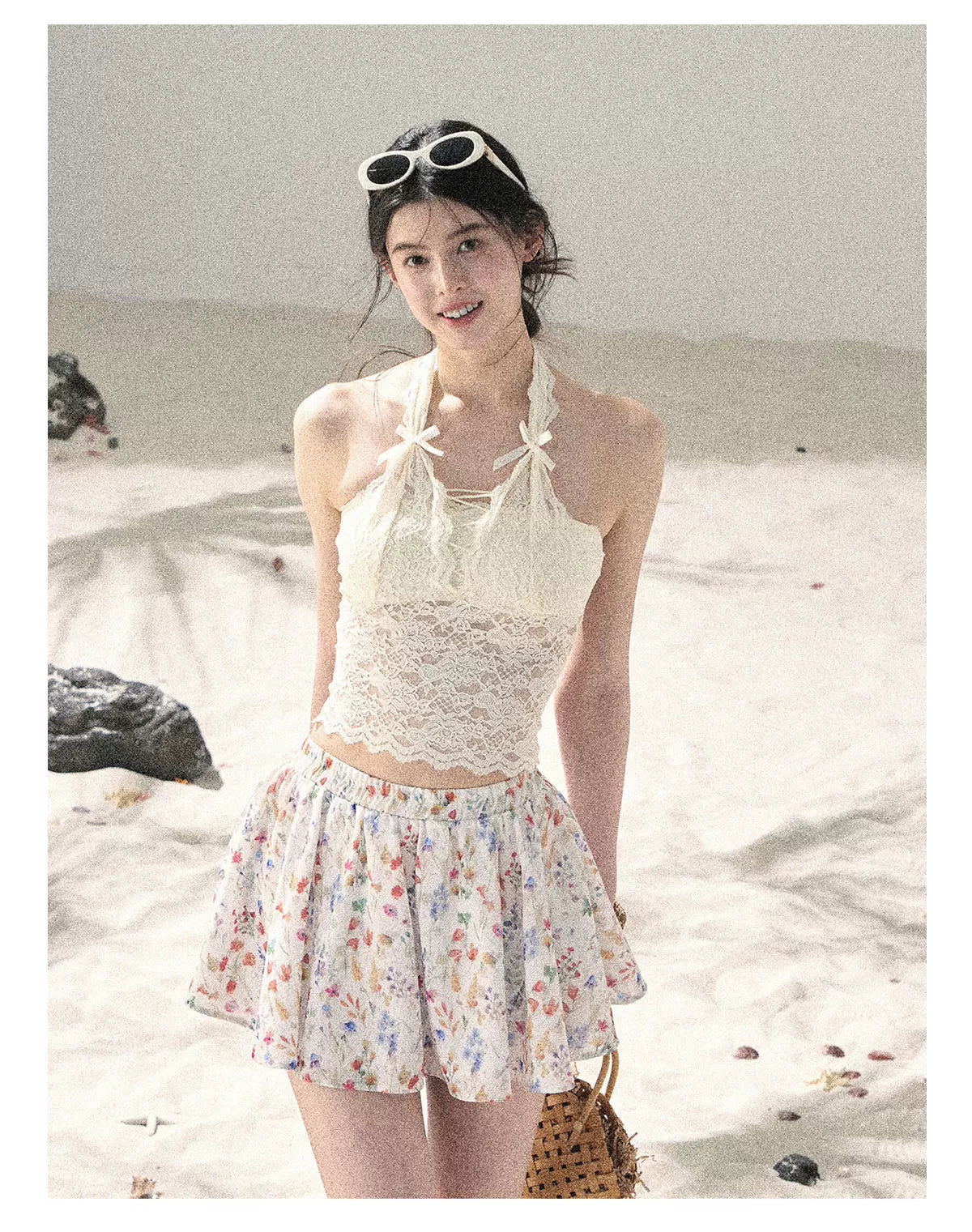 "Moss Whisper" Knit Sun Protection Cardigan & Cami Top