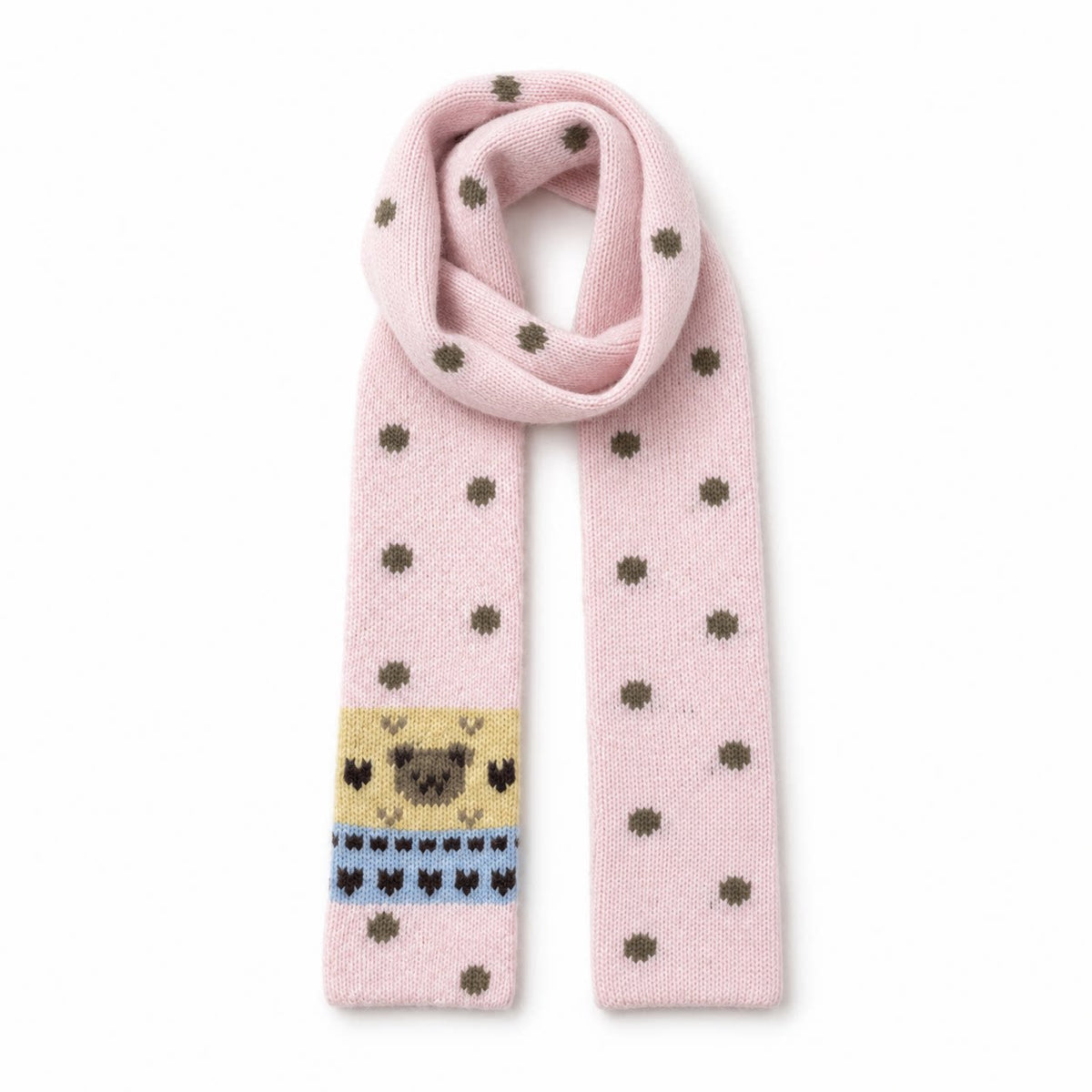 CAN - "The Little Bear Affair" Light Pink Teddy Bear Bow Jacquard Sweater
