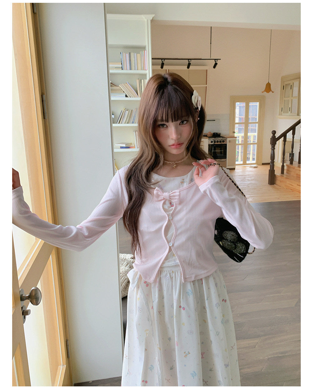 “Berry Orchard Reverie” White Floral Sleeveless Dress