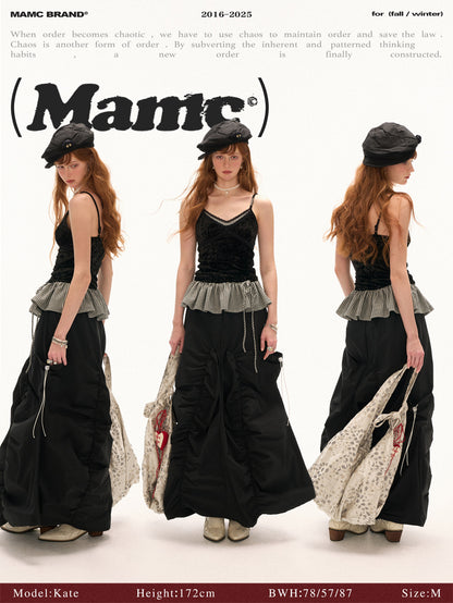 MAMC - Black Velvet Faux Two-Piece Tank Top