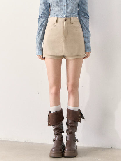 [TMMG] Miu-Inspired Blue Shirt, Knit Vest & Corduroy Skirt Set
