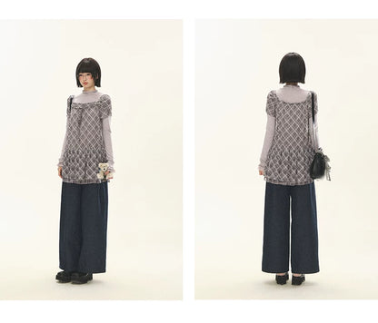 "Lazy Weekend" Deep Blue Ruched Wide Leg Jeans