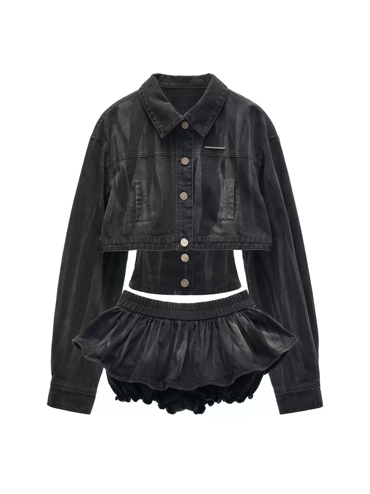 "Vintage Wash Mood" Denim 3-Piece Co-ord Set WE717
