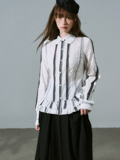 LOST FOREST - White Polka Dot Shirt