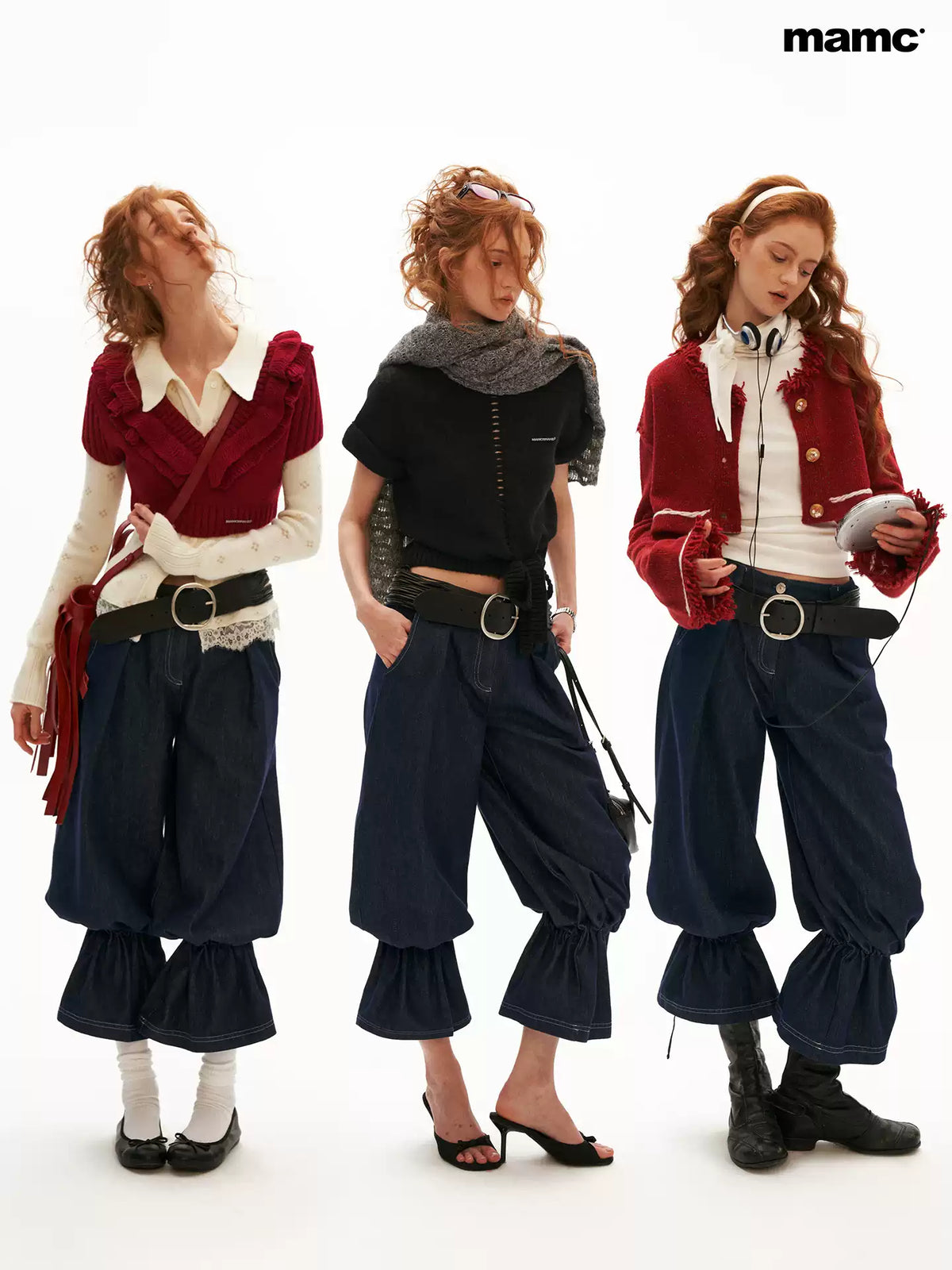 MAMC - Retro Balloon-Leg Tencel Blue Jeans