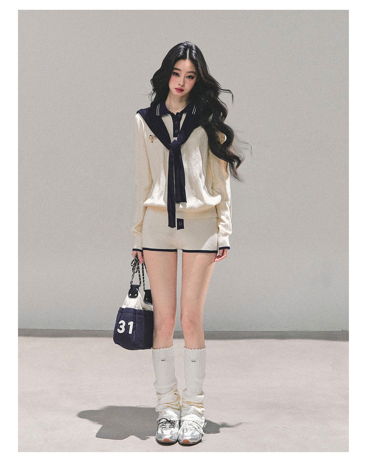 少也眼 “Monologue in the Morning Mist” Gentle Knit Two-Piece Set 64151