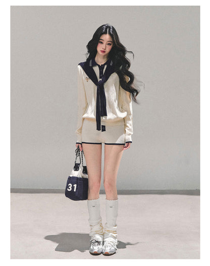 少也眼 “Monologue in the Morning Mist” Gentle Knit Two-Piece Set 64151