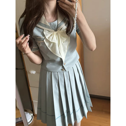 "Mint Whisper" Mint White Sailor Uniform Set