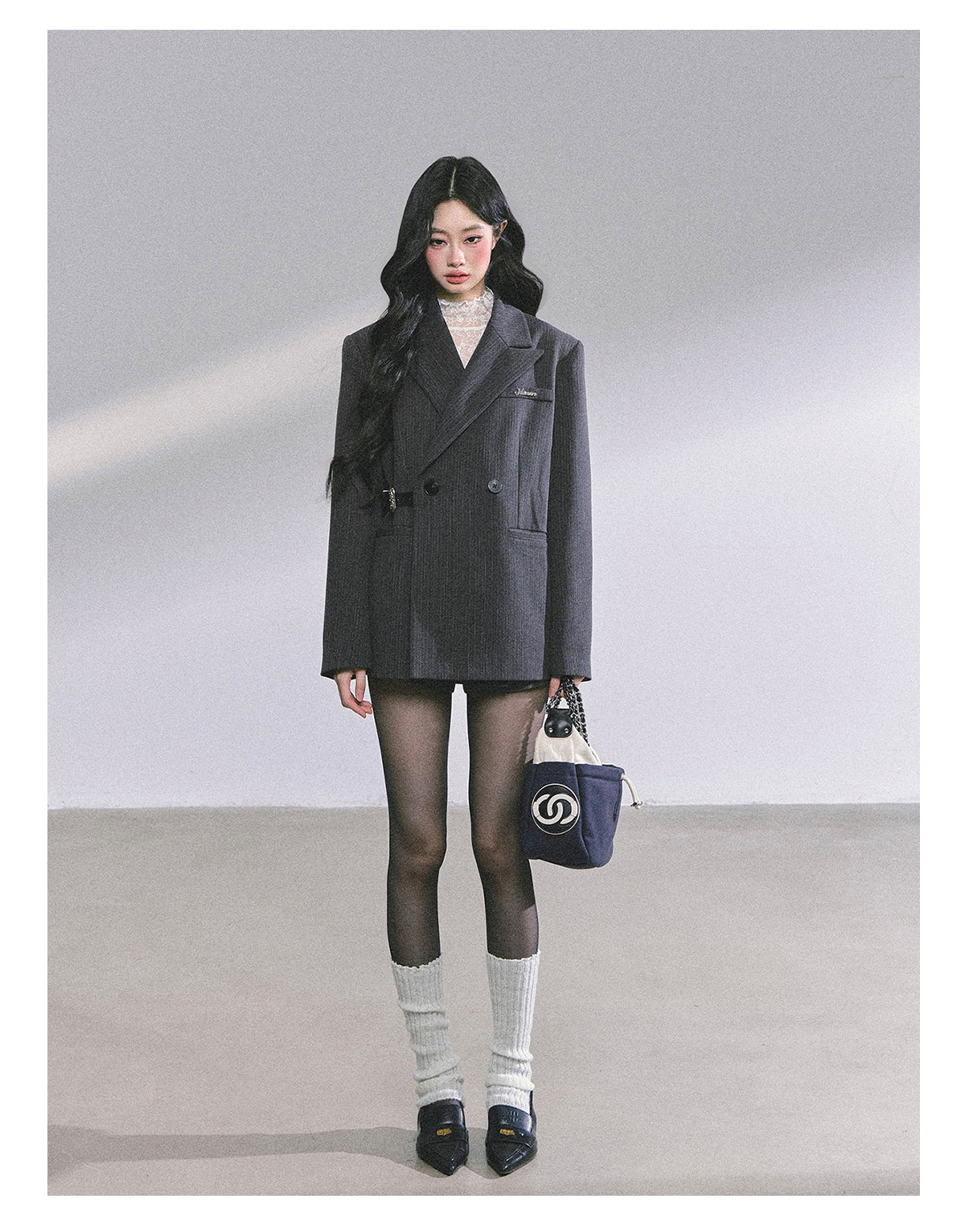 少也眼 “Miu-Inspired Intellectual Muse” French Hepburn Blazer 8978645