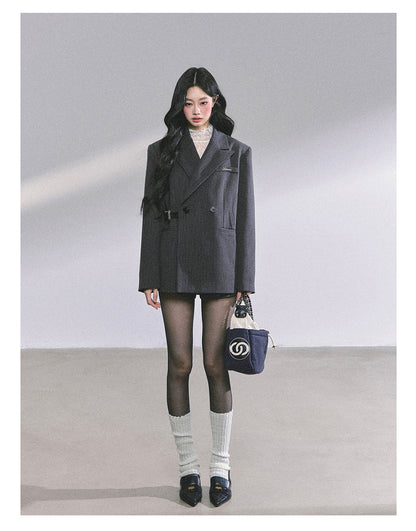 少也眼 “Miu-Inspired Intellectual Muse” French Hepburn Blazer 8978645