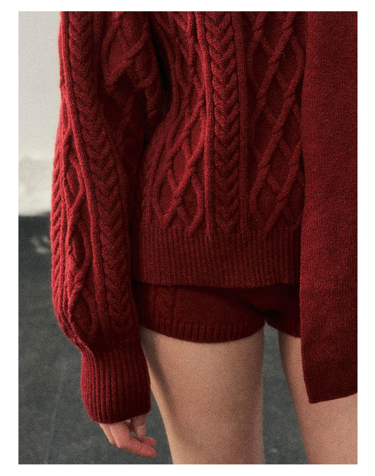 少也眼 “Zurich Student” Preppy Knit Three-Piece Sweater & Shorts Set