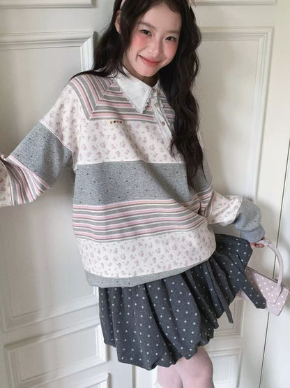 [[RF] “Starlit Twilight” Gray Star Print Bubble A-Line Mini Skirt