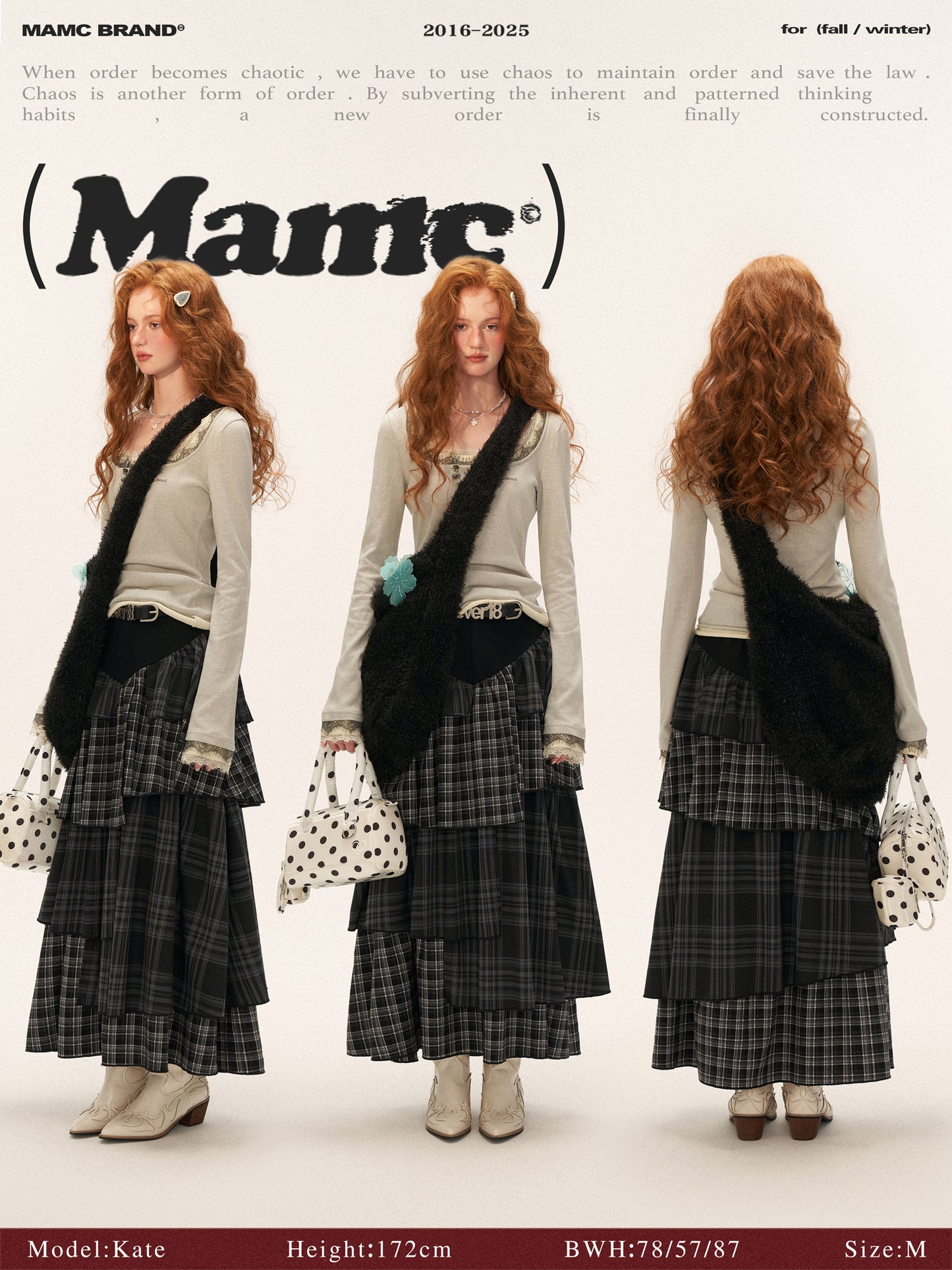 MAMC - Layered Lace Trim Long Sleeve T-Shirt (Gray)