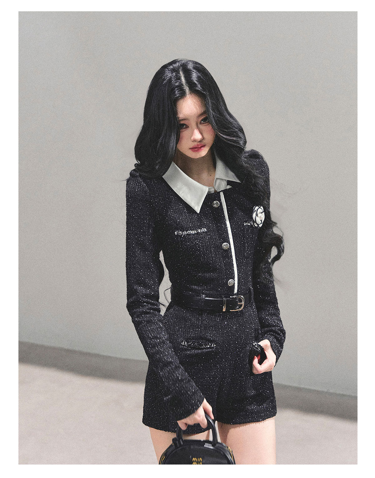少也眼 “Echoes of Stillness” Tweed-Inspired Winter Jumpsuit 235232
