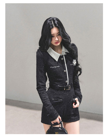少也眼 “Echoes of Stillness” Tweed-Inspired Winter Jumpsuit 235232