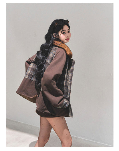 少也眼 "Twilight in Weightlessness" Coffee Brown Reversible Jacket 5463836483