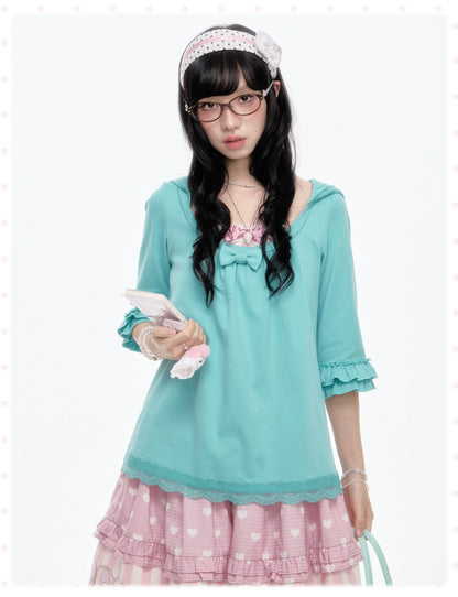 “Melody Garden” Mint Green My Melody Ruffle Hoodie Jacket Set