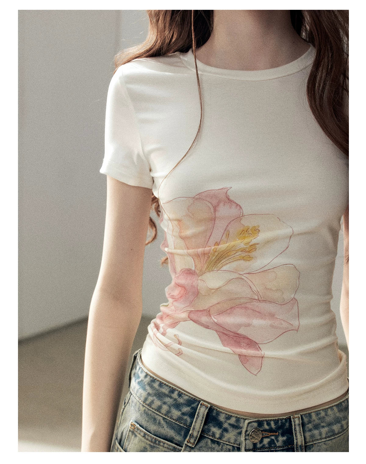 "When Secrets Bloom" Dutch Cream Fitted Baby Tee