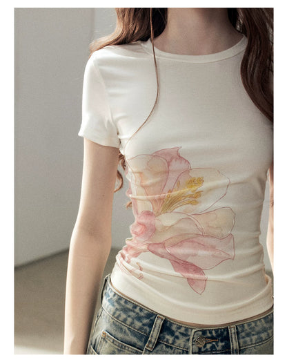 "When Secrets Bloom" Dutch Cream Fitted Baby Tee