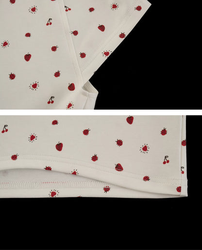"Strawberry Sugar Mood" Fitted Raglan Crop Tee WE982