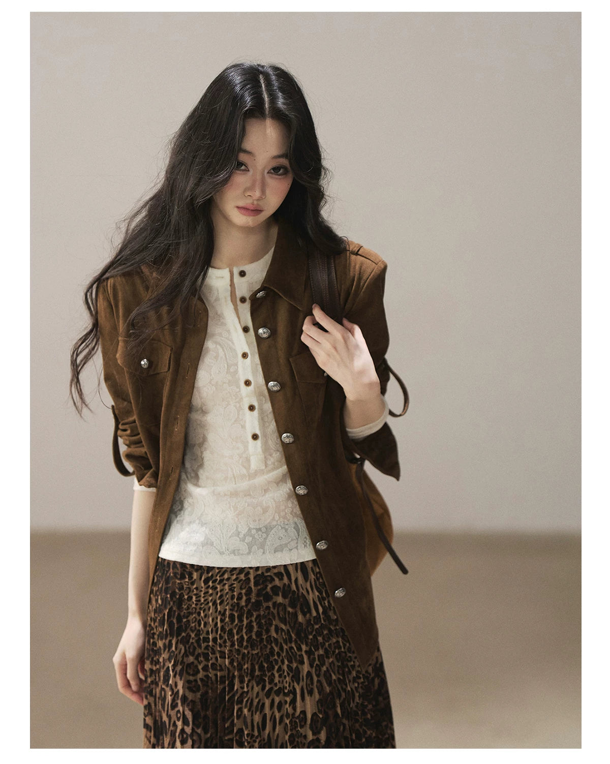 AOMALM - "Clear Lines" Long-Sleeve Finger-Hole Flared Sleeve Knit Top
