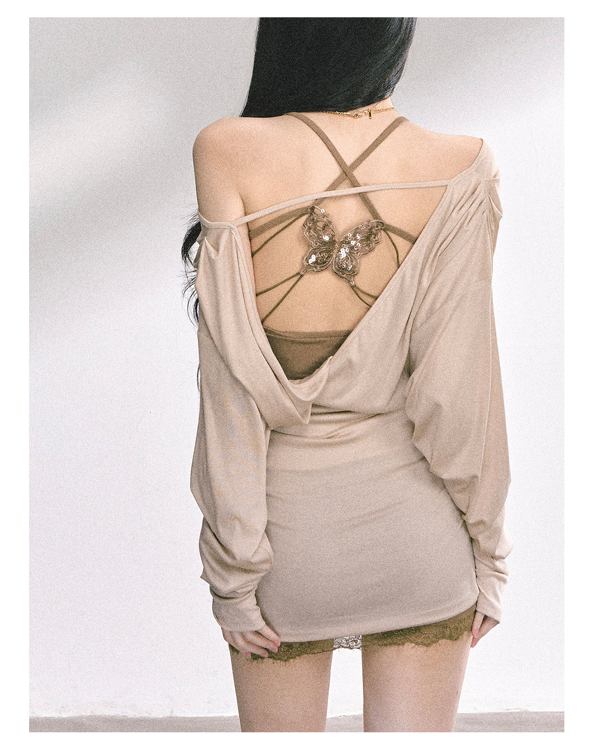 少也眼 “Cinnamon Lace Reverie" Fitted Dress Set 56589377878