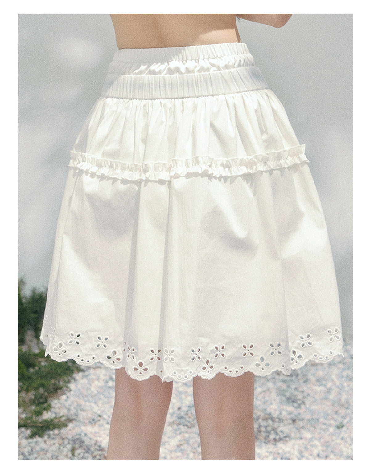 少也眼 "Spring Meadow Skirt" Soft White French Skirt 75683845