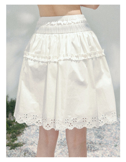 少也眼 "Spring Meadow Skirt" Soft White French Skirt 75683845