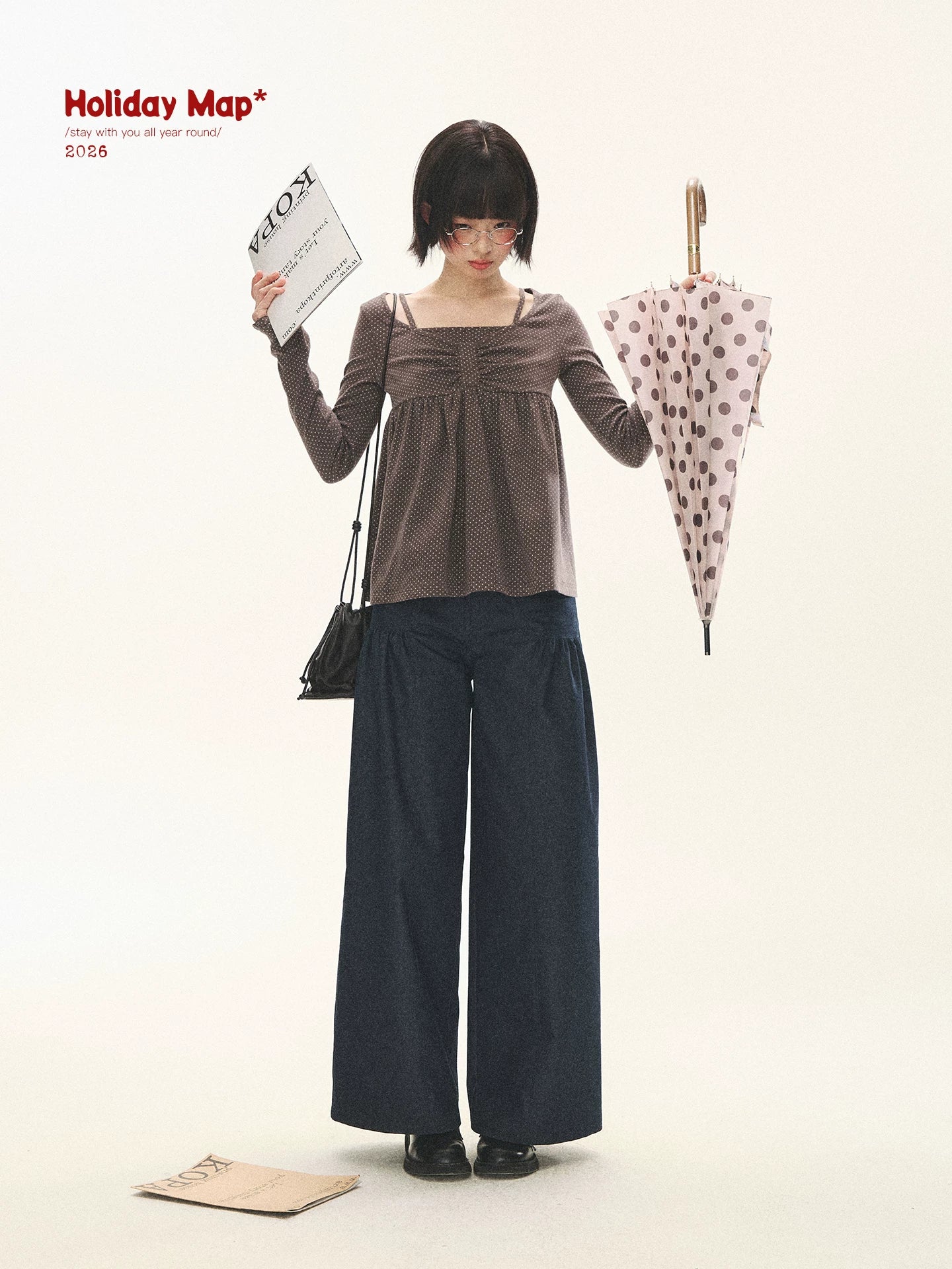 "Lazy Weekend" Deep Blue Ruched Wide Leg Jeans