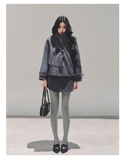 少也眼 “Ashes of Fireworks” Elegant Two-Piece Winter Set 692651